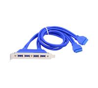CY Cavo, cavo interno USB 3.0 femmina a quattro porte, piastra di montaggio su scheda madre, cavo a 20 pin con supporto PCI, 50 cm