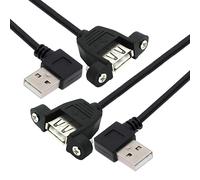 CY Cavo da 2 pezzi/lotto angolato a destra e sinistra tipo USB 2.0 tipo A maschio a USB femmina cavo di prolunga tipo pannello 90 gradi tipo 20 cm