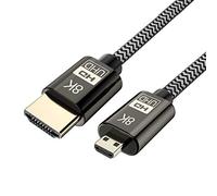 CY Cavo da micro HDMI a HDMI,HDMI maschio a Micro HDMI 2.1 maschio Ultra-HD UHD 8K 60hz 4K 120hz Cavo 48 Gbs per tablet con fotocamera 1.5M