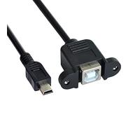 CY - Cavo da Micro USB a 5 pin maschio a USB B femmina, lunghezza: 20 cm, con viti per montaggio a pannello