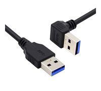CY Cavo dati da USB 3.0 tipo A maschio a dritto 3.0 tipo A maschio, 5 Gbps, angolo di 90 gradi, 40 cm