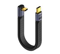 CY - Cavo dati da USB Type-C maschio a USB4 maschio, piatto e sottile, ad angolo, FPC, 40 Gbps, 100 W, 240 W, 8K, 13 cm, per computer portatile e telefono