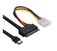 CY - Cavo dati per disco rigido da 3,5” e 2,5”, lunghezza: 50 cm, da eSATAp a SATA a 22 pin e IDE a 4 pin da 5 V 12 V