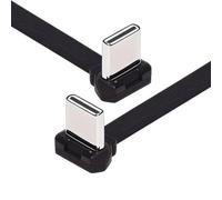 CY Cavo dati USB-C da tipo C a USB-C, ultra sottile e piatto, con connettore angolato, ricarica rapida da 65 W per laptop, tablet e telefono (20 cm)