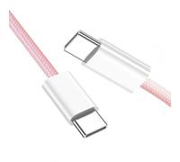 CY Cavo dati USB-C tipo C maschio a maschio PD 27W 65W alimentazione 480Mbps manicotto bianco per telefono, tablet e laptop (colore rosa 3,0 m)
