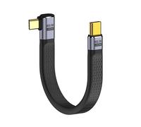 CY - Cavo dati USB4.0, 240 W, da USB Type-C maschio a USB4 maschio, angolo retto sinistro, 40 Gbps, 100 W, 8K, piatto e sottile, FPC, 13 cm, 0,13 m