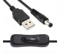 CY Cavo DC 5,5x2,1mm Spina a USB Tipo-A Cavo con Pulsante di Accensione/Spegnimento per Lampada da Scrivania DC 5V Ventilatore Telecamera