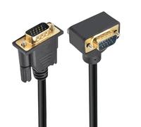 CY Cavo di 90 gradi verso il basso angolato VGA RGB maschio a dritto maschio estensione 3COAX+6C per monitor proiettore computer