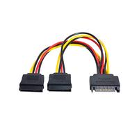 CY Cavo di alimentazione 15 pin SATA Disk Power maschio a doppia femmina Splitter Y 1 a 2 cavo di prolunga 12 V + 5 V