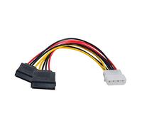 CY Cavo di alimentazione IDE a 4 pin da maschio a doppio SATA femmina, cavo di prolunga da 1 a 2, 12 V + 5 V
