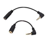 CY Cavo di prolunga audio stereo Cord da 2 pezzi a 3 poli e 4 poli, angolo retto di 90 gradi, da 3,5 mm maschio a femmina