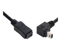 CY Cavo di prolunga da mini USB 5 pin maschio a mini USB 5 pin femmina, 480 Mbps, con angolo di 90 gradi, 20 cm