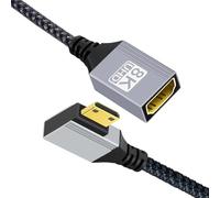 CY Cavo di prolunga HDTV 8K Type-C Mini HDMI 2.1 maschio ad angolo retto di 90 gradi a HDMI femmina per videocamera DV, laptop, monitor portatile