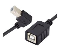 CY Cavo di prolunga USB 2.0 tipo B maschio a femmina, angolato a 90 gradi, 20 cm, per stampante e scanner