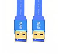 CY Cavo di prolunga USB 3.0 tipo A maschio a USB 3.0 tipo A maschio ultra piatto e sottile, blu, 5 Gbps per dati di fotocamera SSD su disco (200 cm)