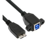 CY Cavo di prolunga USB 3.0 tipo B femmina a USB 3.0 Micro-B maschio, 5 Gbps per disco SSD fotocamera dati 30 cm