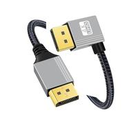 CY Cavo DisplayPort DP a DP ad angolo sinistro 4K 60 Hz Cavo argentato Ultra-HD UHD 90 gradi per monitor desktop laptop scheda grafica (100 cm)