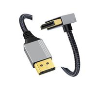 CY Cavo DisplayPort DP a DP angolato Up 4K 60 Hz Cavo argentato Ultra-HD UHD 90 gradi per monitor desktop laptop scheda grafica (200 cm)