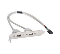 CY Cavo doppio USB 2.0 tipo A femmina a scheda madre 9 pin 10 pin USB header cavo con staffa PCI-E pannello a vite