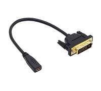 CY Cavo DVI 24+1 Maschio a Micro HDMI 1.4 Tipo-D 4K Femmina Cavo di Prolunga per Computer HDTV Scheda Grafica UHD 20cm
