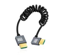 CY Cavo HDMI 2.1 maschio a HDMI maschio 8K 60 Hz Cavo estensibile a spirale ad angolo sinistro di 90 gradi per monitor HDTV computer portatile