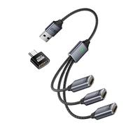 CY Cavo hub USB 2.0 tipo A a 3 porte, alimentazione bus da 1 a 3 dati per laptop, desktop, telefono, mouse, tastiera, stampante, disco