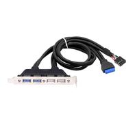 CY Cavo interno quattro USB 2.0 e USB 3.0 femmina per montaggio da pannello a scheda madre Cavo deflettore da 9 pin 19 pin 20 pin con staffa PCI 50 cm