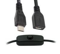 CY - Cavo Micro USB 2.0 con interruttore On/Off Micro 5-pin da spina a presa per DC 5 V lampada da scrivania ventilatore fotocamera