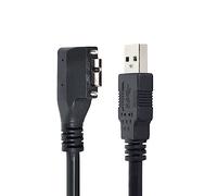 CY Cavo Micro USB 3.0 con doppia vite di bloccaggio a USB 3.0 dati 5 Gbps, cavo di alimentazione ad angolo sinistro di 90 gradi per computer con fotocamera industriale VR (0,5 m)