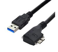 CY Cavo Micro USB 3.0 con Doppie Vite di Bloccaggio a USB 3.0 Cavo Dati 5 Gbps e Alimentazione 90 Gradi ad Angolo Retto per Fotocamera Industriale VR e Computer (1,2 m)