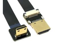CY - Cavo piatto da Mini HDMI FPV maschio con angolazione a 90 gradi verso il basso a HDMI FPC maschio, da 50 cm, per droni per fotografia aerea