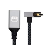 CY - Cavo prolunga 4K da Micro HDMI 1.4 maschio tipo D angolato a 90° verso il basso a HDMI femmina per fotocamera DV, MP4, DC, computer portatile, HDTV