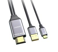 CY Cavo reversibile HDMI 1.4 da fonte a USB 3.1 tipo C USB-C per display maschio 4K HDTV, cavo da 1,8 m per monitor di computer portatile