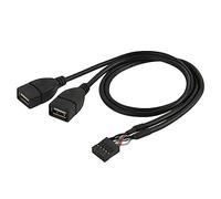 CY Cavo scheda madre 9 pin 10 pin femmina alloggiamento a doppio USB 2.0 femmina tipo A cavo 50 cm