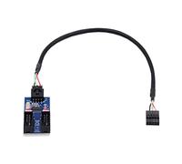 CY Cavo scheda madre USB 2.0 9 pin USB 2.0 intestazione 1 a 2 femmine 10 pin Cavo splitter Hub Connettore Adattatore Multilier