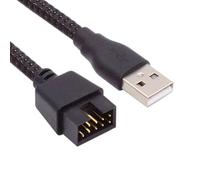 CY Cavo singolo USB 2.0 maschio tipo A a scheda madre 9 pin 10 pin maschio header cavo con manicotto 20 cm