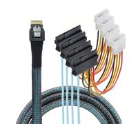 CY Cavo Slimline SAS 4.0 SFF-8654 4i 38 pin Host Raid a 4 SAS 29 pin SFF-8482 Target Hard Disk Fanout Raid Cavo Splitter 1 a 4 (100 cm)