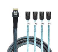 CY Cavo Slimline SAS 4.0 SFF-8654 4i 38 pin Host Raid a 4 SATA 7 pin Target Hard Disk Fanout Raid Cavo Splitter 1 a 4 (100 cm)