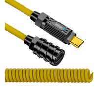 CY Cavo Spiral USB-C USB4 20 Gbps 140 W 8 K per Tastiera da Gioco Mouse Tipo C Maschio a Femmina Estensione Dati di Alimentazione (180 cm)