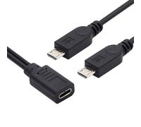 CY Cavo Type-C USB-C femmina DC 5V a doppio Micro USB 5Pin maschio splitter estensione cavo di ricarica