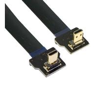 CY Cavo Ultra Slim Down Angled Micro HDMI Maschio a Up Angled Micro HDMI Maschio Estensione Cavo Piatto FPC 1080P per FPV HDTV Multicopter Fotografia Aerea D2-D3 (10cm)