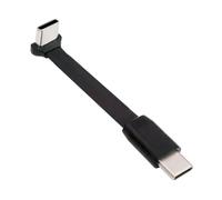 CY Cavo ultra sottile e piatto USB-C tipo C a USB-C Cavo dati USB 2.0 di alimentazione con angolo di 90 gradi verso l'alto e verso il basso, ricarica rapida da 65 W per laptop, tablet e telefono