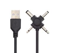 CY Cavo USB 2.0 tipo A maschio a 4 in 1 CC 5 V, 5,5 x 2,1 mm, 4,0 x 1,7 mm, mono 3,5 mm, 2,5 mm, jack di alimentazione, connettore cilindrico, cavo di ricarica