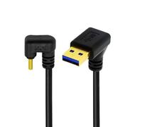 CY Cavo USB 3.0 angolato CY Up, USB-C da tipo A a tipo C da maschio a maschio, cavo di alimentazione e dati, USB-C da 480 Mbps, superficie a forma di U, angolato sul retro, 30 cm