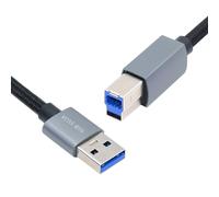 CY Cavo USB 3.0 tipo A maschio a standard 3.0 B maschio argento 5 Gbps per unità SSD fotocamera dati 30 cm