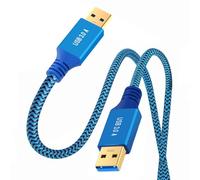 CY Cavo USB 3.0 Tipo A Maschio a USB 3.0 A Maschio Cavo di prolunga Blu Manicotto 5 Gbps per Disco SSD Dati Fotocamera 30 cm