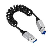 CY Cavo USB 3.0 Tipo A maschio a USB 3.0 Tipo B maschio cavo estensibile a spirale estensione 100 cm 5 Gbps per disco stampante fotocamera dati