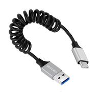CY Cavo USB 3.0 Tipo-A Maschio a USB-C Tipo-C Maschio Cavo Elasticizzato Spiralato Estensione 100cm 5Gbps per Disco Telefono Fotocamera Dati