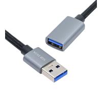 CY Cavo USB 3.0 Tipo-A Maschio a USB3.0 A Femmina Estensione Argento 5Gbps per Disk SSD Fotocamera Dati 30 cm, U3-075-AF-HX