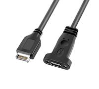 CY Cavo USB 3.1 Header pannello frontale Tipo-E 20Pin a USB-C Type-C femmina cavo di prolunga con vite per montaggio a pannello porta singola